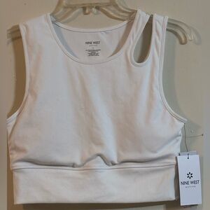 Nine West White Sports Bra
